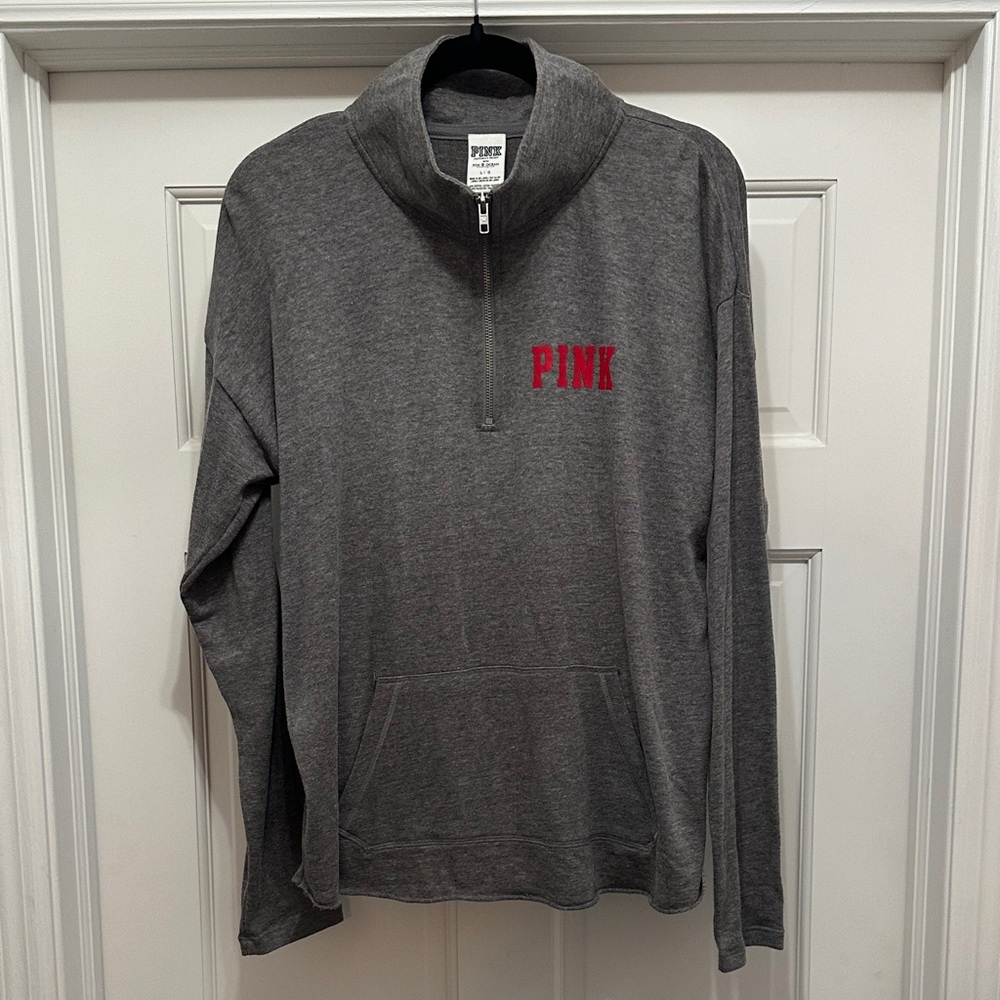 PINK Victoria's Secret Gray Half-Zip Sweatshirt